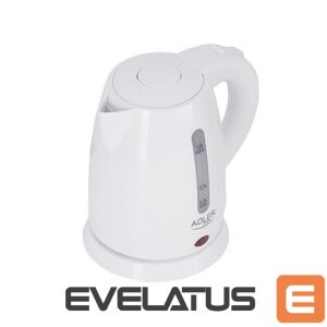Teapot Adler  Kettle AD 1272 Electric, 1600 W, 1 L, Stainless steel/Polypropylene, 360° rotational base, White 