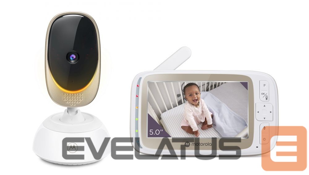Kiti smulkūs buitiniai prietaisai Motorola Wi-Fi Video Baby Monitor with Mood Light VM85 CONNECT 5.0" White/Gold