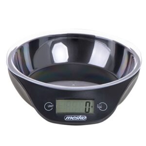 Virtuvinės svarstyklės Mesko  Kitchen scale with a bowl MS 3164 Maximum weight (capacity) 5 kg, Graduation 1 g, Display type LCD, Black 