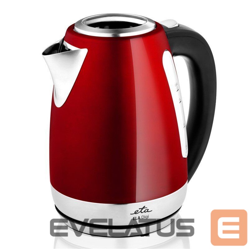 Veekeetja ETA Kettle Ela Digi 959890010 Electric, 2200 W, 1.7 L, Stainless steel, 360° rotational base, Red