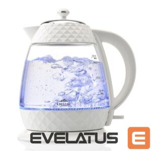 Tējkanna ETA  Crystal Kettle 315490010 Electric, 2200 W, 1.7 L, Glass, 360° rotational base, Glass/White 