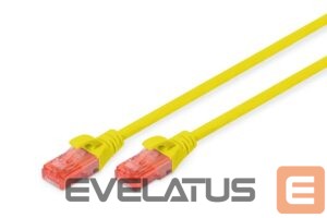 Converter Digitus  CAT 6 U-UTP Patch cord, PVC AWG 26/7, Modular RJ45 (8/8) plug, 2 m, Yellow 