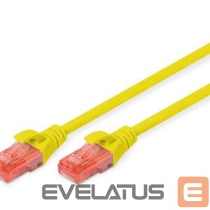 Adapteris Digitus  CAT 6 U-UTP Patch cord, PVC AWG 26/7, Modular RJ45 (8/8) plug, 2 m, Yellow 