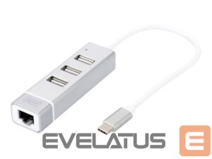 Cita datorprece Digitus  USB Type-C 3-Port Hub + Fast Ethernet LAN Adapter 