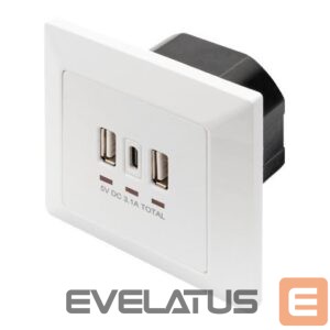 Serveru  - Citi piederumi Digitus  Socket with USB A & USB-C Ports, flush mounted 
