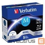 Optiskās matrica Verbatim  VERBATIM BluRay M-DISC BD-R 100GB 5pc 