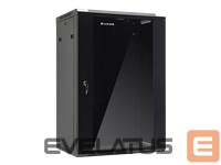 Arvuti komponendid Netrack  NETRACK 019-180-66-022 Netrack wall/hanging cabinet 19,18U/600 mm,glass door,black,remov. side pan. 