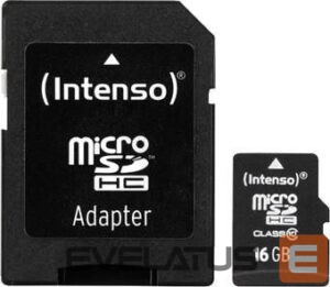 Muu arvutitarvik Intenso  MEMORY MICRO SDHC 16GB C10/W/ADAPTER 3413470 