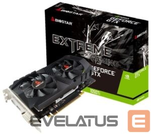 Vaizdo plokštės / Vaizdo plokštės BIOSTAR  Graphics Card||NVIDIA GeForce GTX 1050 TI|4 GB|GDDR5|128 bit|PCIE 3.0 16x|Memory 7008 MHz|GPU 1291 MHz|Dual Slot Fansink|1xDVI-D|1xHDMI|1xDisplayPort|VN1055TF41 