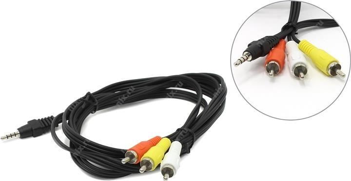 Cable Gembird CABLE AUDIO 3.5MM 4PIN TO 3RCA/AV 2M CCA-4P2R-2M