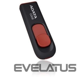 Mälupulk ADATA  MEMORY DRIVE FLASH USB2 64GB/BLACK/RED AC008-64G-RKD 