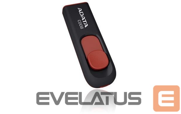 Mälupulk ADATA MEMORY DRIVE FLASH USB2 64GB/BLACK/RED AC008-64G-RKD