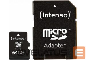 Cita datorprece Intenso  MEMORY MICRO SDXC 64GB C10/W/ADAPTER 3413490 