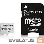 Cita datorprece Transcend  MEMORY MICRO SDXC 64GB W/ADAPT/UHS-I TS64GUSD300S-A 