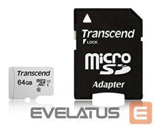 Muu arvutitarvik Transcend  MEMORY MICRO SDXC 64GB W/ADAPT/UHS-I TS64GUSD300S-A 