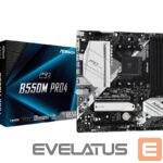 Pamatplate AMD procesorsiem Asrock  Mainboard||AMD B550|SAM4|MicroATX|1xPCI-Express 3.0 1x|1xPCI-Express 3.0 16x|1xM.2|1xPCI-Express 4.0 16x|Memory DDR4|Memory slots 4|1x15pin D-sub|1xHDMI|1xDisplayPort|2xUSB 2.0|1xUSB type C|5xUSB 3.2|1xPS/2|1xRJ45|3xAudio port|B550MPRO4 