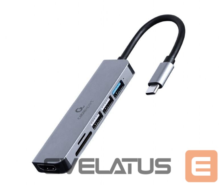 Moodulid ja transiiverid Gembird I/O ADAPTER USB-C TO HDMI/USB3/6IN1 A-CM-COMBO6-02