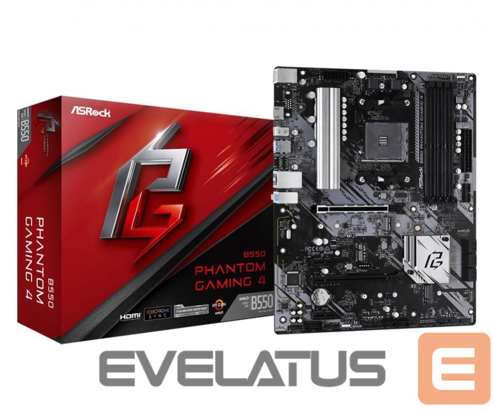 Материнская плата для процессоров AMD Asrock Mainboard||AMD B550|SAM4|ATX|2xPCI-Express 3.0 1x|1xPCI-Express 3.0 4x|2xM.2|1xPCI-Express 4.0 16x|Memory DDR4|Memory slots 4|1xHDMI|2xAudio-In|1xAudio-Out|6xUSB 3.2|1xPS/2|1xRJ45|B550PHANTOMGAMING4