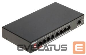 Commutator DAHUA  Switch||Type L2|Desktop/pedestal|Rack|1x10Base-T / 100Base-TX / 1000Base-T|PoE ports 8|96 Watts|DH-PFS3009-8ET1GT-96-V2 