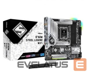 Intel protsessori emaplaat Asrock  Mainboard||Intel B760 Express|LGA1700|Micro-ATX|Memory DDR5|Memory slots 4|1xPCI-Express 4.0 1x|1xPCI-Express 5.0 16x|4xM.2|1xHDMI|1xDisplayPort|2xUSB 2.0|5xUSB 3.2|1xUSB-C|1xPS/2|1xRJ45|3xAudio port|B760MSTEELLEGENDWIFI 