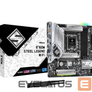 Intel protsessori emaplaat Asrock  Mainboard||Intel B760 Express|LGA1700|Micro-ATX|Memory DDR5|Memory slots 4|1xPCI-Express 4.0 1x|1xPCI-Express 5.0 16x|4xM.2|1xHDMI|1xDisplayPort|2xUSB 2.0|5xUSB 3.2|1xUSB-C|1xPS/2|1xRJ45|3xAudio port|B760MSTEELLEGENDWIFI 
