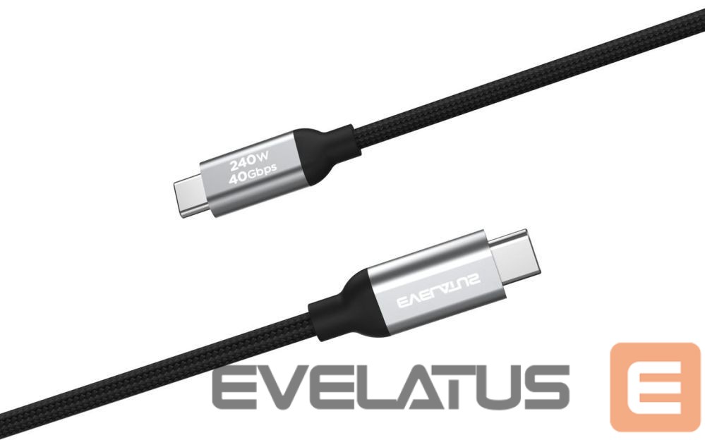 Cable Evelatus Flex Cable Pro USB 2.0 Type C to Type C 1.2M 240W 5A Black