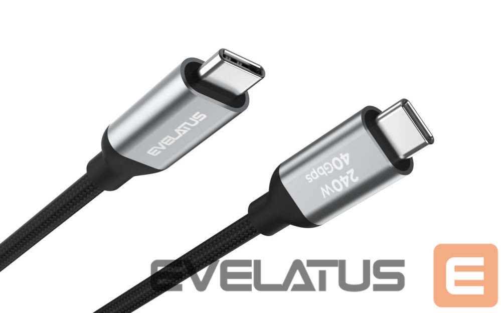 Cable Evelatus Flex Cable Pro USB 2.0 Type C to Type C 1.2M 240W 5A Black