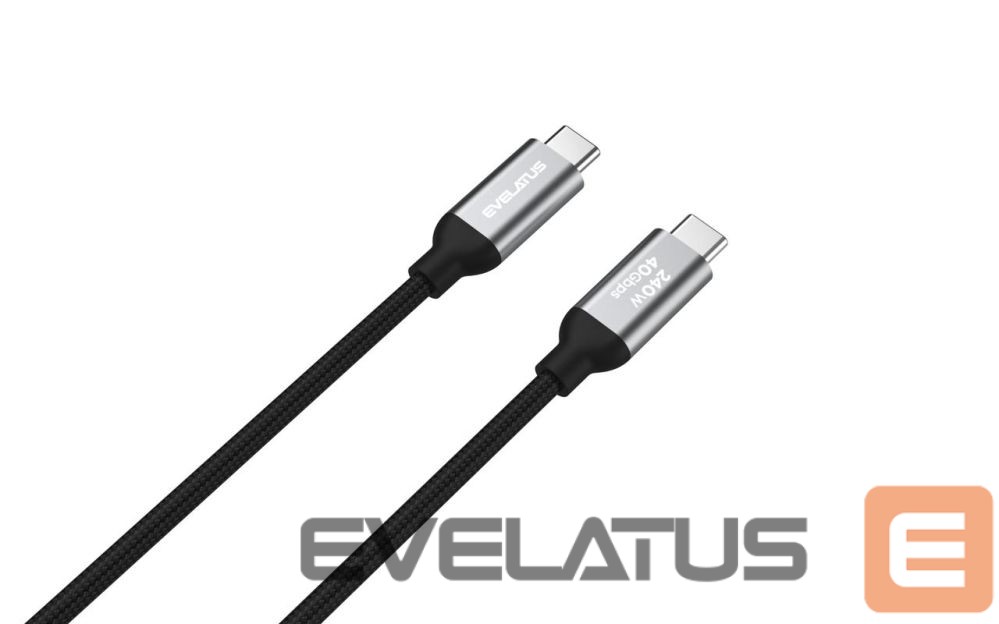Cable Evelatus Flex Cable Pro USB 2.0 Type C to Type C 1.2M 240W 5A Black