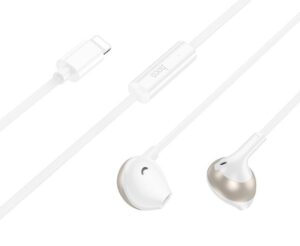 Vadu austiņas Hoco  M115 Sagacious universal earphones with microphone iP White