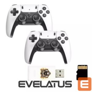 Spēļu konsole GameBox  HY01 64bit Retro 20K Game 4K Hdmi stick console / Android Box x2 wireless controllers White