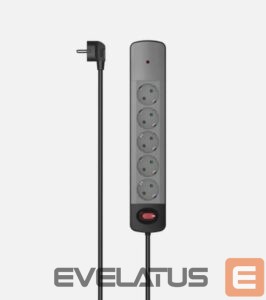 Parveidotājs Hama  power strip 5-way sockets Grey Black