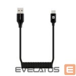 Cable Evelatus  Evelatus AutoSpring Coiled Cable USB A to USB C connector 1.2M Black