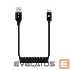 Kabelis Evelatus  Evelatus AutoSpring Coiled Cable USB A to USB C connector 1.2M Black