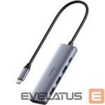 Maršrutizatoriai Cudy  UH405 PortMate USB-C 5-in-1 Hub 4K HDMI USB-C PD USB-A 3.0 2.0 Aluminum Grey 