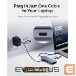 Maršrutizatoriai Cudy  UH500 PortMate USB-C 6-in-1 Hub 4K 30Hz HDMI USB-C PD 4x USB-A 3.0 Aluminum Grey 