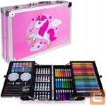 žaislai iLike  Stationery Art Set for Kids 145pcs Creative Drawing Kit Pink Case 