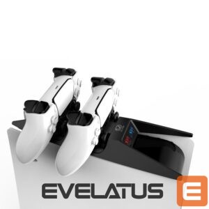 Kontrolieris Saitake  Dual charging station Dock for Sony Play Station 5 PS5 Controllers console shape Black White