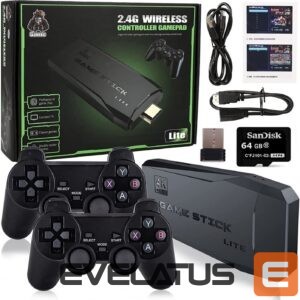 Spēļu konsole CP  M8 Lite 64GB 4K TV Hdmi Stick Game console 2x Wi-Fi Controllers & 6x Platform 8-64bit 5000 Games 