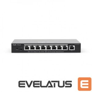 valvetarvikud Ruijie  Networks RG-ES209GC-P tīkla pārslēgs Vadīts Gigabit Ethernet (10/100/1000) Power over Ethernet (PoE) Black