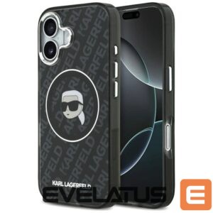Nugarėlės dėklai Karl Lagerfeld Apple iPhone 17 Silicone case with Magsafe KL Head Logo Black