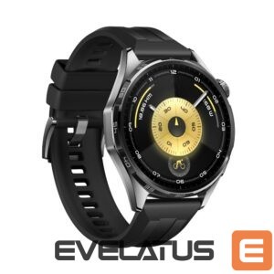 Viedpulksteni Huawei  Watch GT6 46mm Stainless Steel Case with Black Fluoroelastomer Strap Black