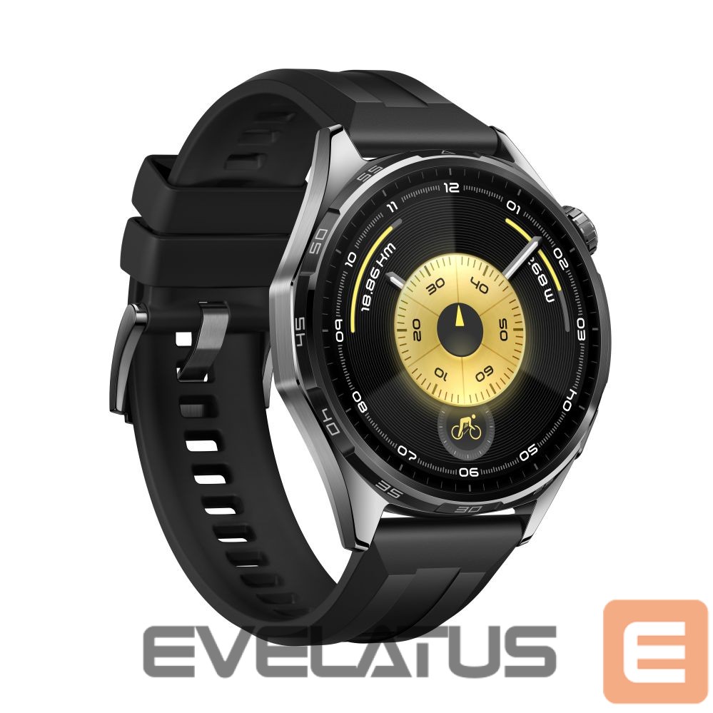 Smart watches Huawei Watch GT6 46mm Stainless Steel Case with Black Fluoroelastomer Strap Black