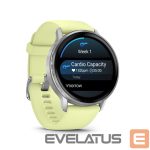 Умные часы Garmin  Venu 4 - 45mm, Silver with Citron Silicone band sports watch 