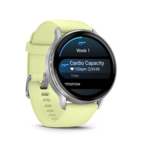 Viedpulksteni Garmin  Venu 4 - 45mm, Silver with Citron Silicone band sports watch 