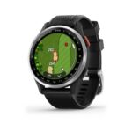 Умные часы Garmin  Approach S44 Silver Aluminium Bezel with Black Silicone Band 