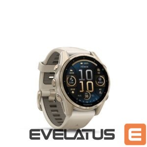 Nutikell Garmin  Fenix 8 – 43 mm, AMOLED Sapphire, Soft Gold with Fog grey/dark sandstone silicone band/ 010-02903-11 