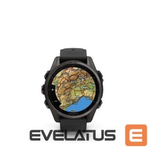 Viedpulksteni Garmin  Fenix 8 – 43 mm, AMOLED Sapphire, Carbon grey DLC titanium with Black/pebble grey silicone band/ 010-02903-21 