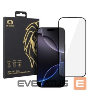 Aizmugurējais vāciņš iLike Apple Iphone 16 Pro Max 10X HD DLC Diamond Coating Tempered Glass Black