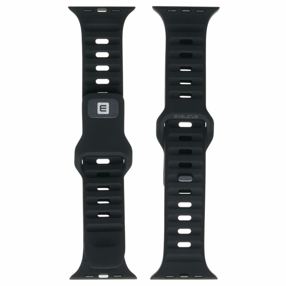 Strap Evelatus Watch 42/44/45 Sport Silicone Loop Black