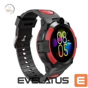 Viedpulksteni iWear  LT32 Durable 4G Sim GPS Tracking IP67 Kids Watch & Phone Call with Chat Camera Black Red